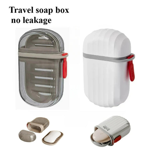 Travel Portable Soap Box with Lid Sealed and Drainable Small Soap Case Bathroom Drain Tray for Camping Traveling Soap Container
