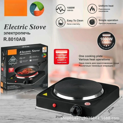 RAF 1000W Electric Hot Plate Single Burner Portable Stove Cooker Adjustable Heat Control