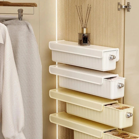 Convenient Three-in-One Wall-Mounted Storage Organizer for Underwear and Socks Space-Saving Wall-Mounted Drawer Organizer