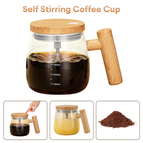 Electric Automatic Mixing Cup 400ml Coffee Stirring Cup Self Mixing Mug Glass Waterproof Electric Mixing Cup Home Supply
