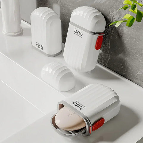 Travel Portable Soap Box with Lid Sealed and Drainable Small Soap Case Bathroom Drain Tray for Camping Traveling Soap Container