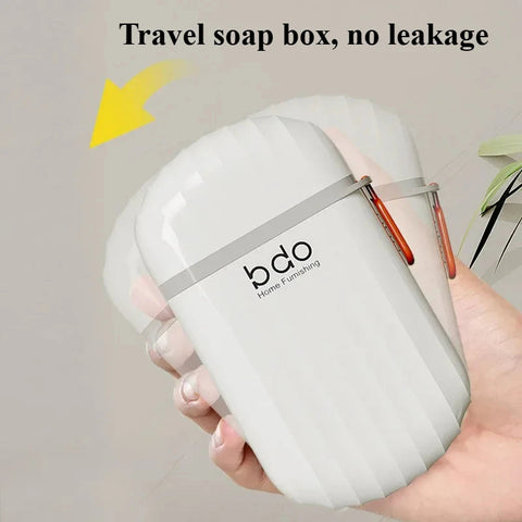 Travel Portable Soap Box with Lid Sealed and Drainable Small Soap Case Bathroom Drain Tray for Camping Traveling Soap Container