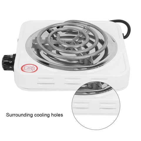 1000w Portable Electric Stove, Single Tube Stove Burner - Stainless Steel Single Tube Cooker for Travel American Wire Gaug 110V